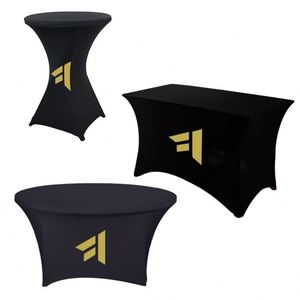 New Custom Stretch <b>Table</b> <b>Cover</b> Printed Fitted <b>Black</b> Spandex Round Tablecloth with logo for Business - Product Image 4