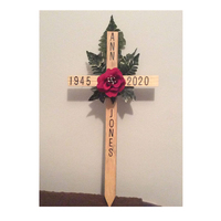 Croix moderne de luxe en bambou pour fleurs funéraires