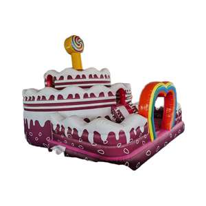 <span class=keywords><strong>Castillo</strong></span> Inflable Grande Rosa para Exteriores, Combinación de Tobogán y Escalada, <span class=keywords><strong>Castillo</strong></span> Hinchable con Diseño de Pastel Personalizado - Product Image 2