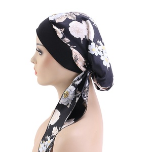 Bonnet élastique à large bord de style rustique, <span class=keywords><strong>turban</strong></span> d'été pour chimiothérapie, <span class=keywords><strong>foulard</strong></span> pour cheveux longs, couvre-chef pour femmes, chapeaux pour le <span class=keywords><strong>cancer</strong></span>, bandana - Product Image 2
