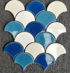 Mosaico Cerámico para Piscina con Diseño Moderno de Sirena y Patrón de Grietas de Hielo, Mosaico con Revestimiento de Malla para Piso de Ducha Cortado con Chorro de Agua - Product Image 5