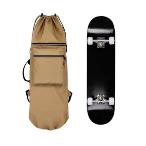 Eco Polyester Skateboard Bag Backpack Durable Drawstring Carry Bag for Skateboarding Slide Plate