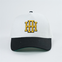 A Frame Golf Aanpassen Borduurwerk Logo Gestructureerd Twee Tone Kleur Katoen 5 Panel Baseballpet Hoed