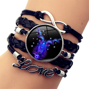 Hengxinag doce constelaciones tiempo joya pareja pulsera Europa <span class=keywords><strong>y</strong></span> los Estados Unidos moda símbolo infinito <span class=keywords><strong>amor</strong></span> multicapa - Product Image 2