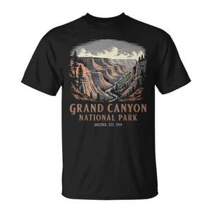T-shirt du parc national du Grand Canyon, Arizona, est établi en 1919, design graphique - Product Image 1