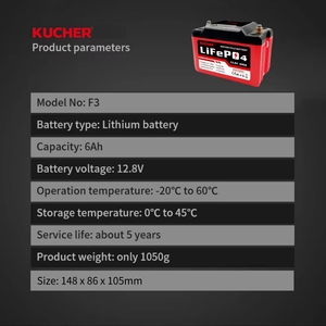 <span class=keywords><strong>Batterie</strong></span> de moto KUCHER 12,8 V 6 Ah LiFePO4, capacité réelle garantie, anti-fuite, démarrage facile pour YTX9-<span class=keywords><strong>BS</strong></span> YTX7A-<span class=keywords><strong>BS</strong></span> <span class=keywords><strong>YT12A</strong></span>-<span class=keywords><strong>BS</strong></span> - Product Image 6