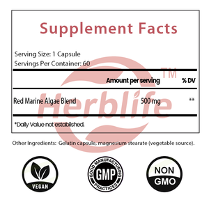 Cápsulas de algas marinas rojas de marca privada OEM ODM - Apoyo a la salud digestiva, antioxidante, apoyo a la salud general, vegano, sin OMG - Product Image 3