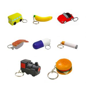 Balle anti-stress en mousse PU souple à remontée lente, personnalisable, en forme de camion, d'animal mignon ou de café, avec porte-clés, pour promotion et vente en gros QM - Product Image 4