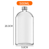 100Ml 200Ml 250Ml 350Ml 500Ml Transparante Platte Koffie Melk Thee Wijn Koud Geperst Sap Fles Glazen Drank