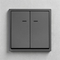 Interrupteurs muraux double 2 gangs 1 voie avec indicateur, cadre PC ignifuge doux au toucher, couleurs blanc, noir, gris, or