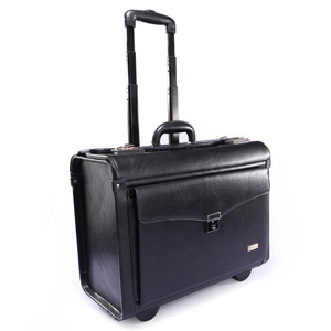 2023 haute qualité vente chaude pu personnalisé mans en cuir pilote bagages compagnie aérienne embarquement Trolley <span class=keywords><strong>case</strong></span> - Product Image 2