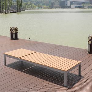 Commercio all'ingrosso mobili esterni regolabile <span class=keywords><strong>sdraio</strong></span> spiaggia Patio telaio in alluminio lettino da giardino in legno - Product Image 4