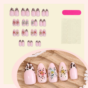 Faux ongles artisanaux en ABS à presser, forme amande, couleur unie, électroplaqués, détachables, réutilisables, pour Noël - Product Image 5