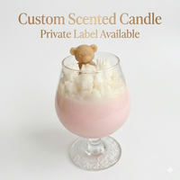 Bougie parfumée cocktail en forme d'ours en peluche personnalisée, bougie dessert en cire de soja à marque privée pour la vente en gros, parfum d'ambiance esthétique pour la maison