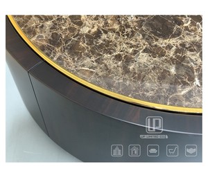 Updecors Supply Wood Construction Marble <b>Round</b> Coffee <b>Table</b> <b>Side</b> Coffee <b>Table</b> Room Marble <b>Round</b> Coffee <b>Table</b> - Product Image 2