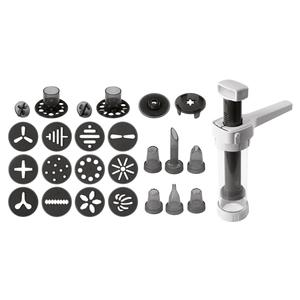 Cookie Press Decorating Syringe Set 23 Piece With 16 Shaping <b>Discs</b> And 6 Nozzles For Baking - Product Image 1