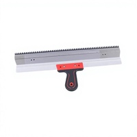 Couteau à lisser mural auto-nivelant en acier inoxydable avec manche en PP+TPR et bois - Outil de quincaillerie pour artisans
