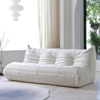 Atunus Canapé de Loisirs Scandinave Moderne, Chaise de Salon Française, Mobilier de Chambre, Ensemble Canapé Paresseux Individuel en Tissu Bouclé au Sol