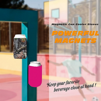 Housse de refroidissement pour bouteille de bière ou canette en néoprène 12oz, avec logo personnalisé, mince et haute, magnétique, imprimée par sublimation, support pour canette