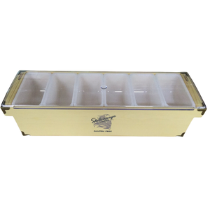 Boîte <span class=keywords><strong>de</strong></span> rangement rectangulaire en bois laqué, personnalisée, pour table, bar, organisateur <span class=keywords><strong>de</strong></span> condiments avec compartiment à glace - Product Image 1