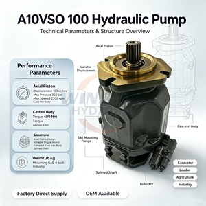 ปั๊มไฮดรอลิกแบบลูกสูบแกน A10VSO100 A10VSO71 A10VSO45 ปั๊มไฮดรอลิกแบบแปรผันซีรีส์ A10VSO - Product Image 4