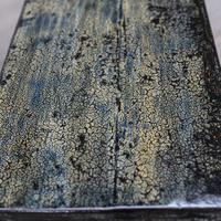 Armoire de rangement grande capacité en pierre peinte à la main, motif floral, style Wabi-Sabi, durable, écologique, portes en bois pour salle à manger
