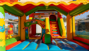 Château gonflable personnalisé avec toboggan, structure <span class=keywords><strong>de</strong></span> saut pour enfants en PVC commercial, logo personnalisé pour <span class=keywords><strong>location</strong></span> <span class=keywords><strong>de</strong></span> fête en parc - Product Image 4