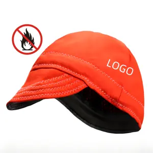 Pure Cotton American Style Flame Retardant Welding Hat Orange Color Welding Torching Hood Neck Protective Helmet Head Safety Cap