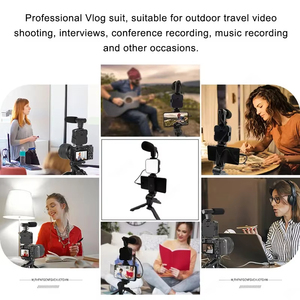 Kit de Diffusion en Direct AY-49 pour Téléphone Portable, Support Selfie Stick, <span class=keywords><strong>Trépied</strong></span> Vidéo Vlog Tiktok avec Micro et Lumière - Product Image 6