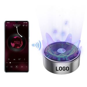 Mini Portable Wireless Speaker Custom Small Metal Round <b>USB</b> Charging Music <b>Player</b> Speaker for Home - Product Image 1