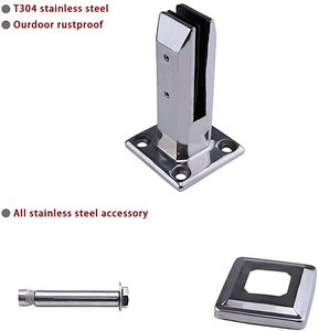 Stainless Steel Modern Glass Standoff Spigots for Staircase <strong>Deck</strong> Balustrade <strong>Railing</strong> Mounting <strong>Brackets</strong> with Powder Coated Finish - Product Image 3