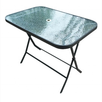 Ensemble de bistrot avec table pliante et quatre chaises 2021 Usine 5mm Table rectangulaire en verre trempé Ensemble de chaises de camping pliantes portables