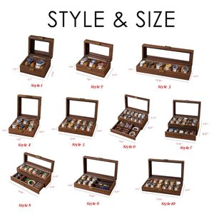 Mallette de rangement personnalisée pour montre en bois avec couvercle en verre Organisateur de montre gravé personnalisé pour 2 à 20 montres bijoux - Product Image 4