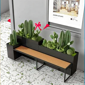Tabouret de jardin rectangulaire rustique en fer, siège de <span class=keywords><strong>balcon</strong></span> et <span class=keywords><strong>jardinière</strong></span> pour la maison et le restaurant - Product Image 4