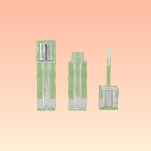 Hot Sell Factory Direct <b>Sales</b> Stock 3ml Capacity Transparent Square Wavy Pattern Lip Gloss Tubes - Product Image 5