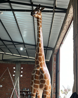 Statues de girafe en fibre de verre et résine, décor de jardin extérieur, taille réelle, art abstrait anime, personnalisées, colorées, en vente