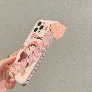 Funda Protectora para Teléfono con Cadena de Pulsera de Niña con Diseño de Melocotón para iPhone 12 Pro Max Mini 11 Pro Max XR X XS Max 7 8 Plus SE <span class=keywords><strong>2021</strong></span> - Product Image 3