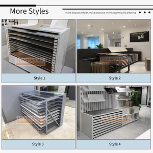 Độc quyền với bánh xe hiển thị giá Thảm gạch hiển thị bảng điều khiển khung trượt sàn hệ thống đá dipslay đứng - Product Image 4