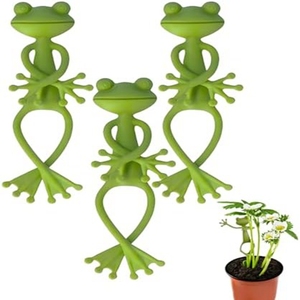 Soporte para Plantas de Aluminio y Silicona con Forma de Rana Verde, Ecológico, Ligero, Duradero y Estable para Macetas Pequeñas - Product Image 1