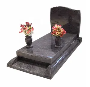 Purple Granite Manufacturer European Design Tombstone, French Headstones and Monuments