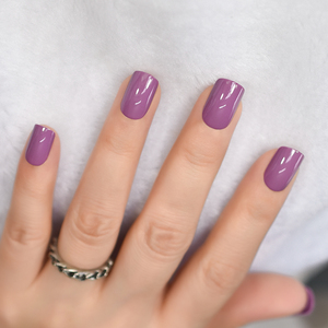 <span class=keywords><strong>Uñas</strong></span> Acrílicas Squoval Brillantes en Violeta Púrpura, Productos de Belleza, <span class=keywords><strong>Uñas</strong></span> Postizas al por Mayor - Product Image 3