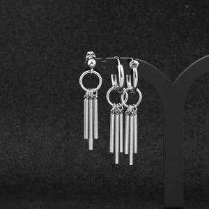 Meilleures ventes 2026 : Boucles d'oreilles pendantes carrées longues personnalisées, design minimaliste de niche, unisexe, bijoux tendance - Product Image 1