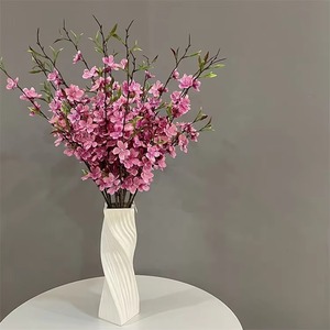 Nouvelles Branches de Fleurs Artificielles en Soie Blanches et Roses, Motif Cerisier et Pêcher, pour Décoration de Centre de Table Maison, Mariage et Fête - Product Image 3