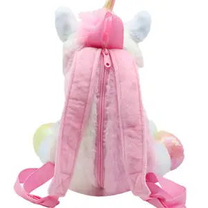 High Quality Custom Cuddly Soft Stuffed Kid Teen Child Bookbag Rainbow Unicorn Cute Animal Plush Doll Backpack