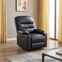 Canapé inclinable manuel 3 places pour home cinéma, avec deux porte-gobelets intégrés, design minimaliste en métal, pour salon et chambre