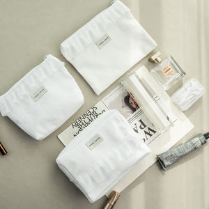 Custom Storage Travel Skincare Wash <b>Clutch</b> <b>White</b> Reusable Portable Square Bottom Cosmetic Mini Makeup <b>Bag</b> With Lace - Product Image 6