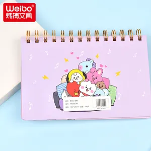 WEIBO 100 lembar buku catatan koil Spiral hewan kartun lucu buku catatan rencana mingguan buku catatan alat tulis kantor