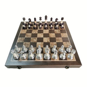 Jeu <span class=keywords><strong>d</strong></span>'échecs en <span class=keywords><strong>bois</strong></span> pliable avec boîte – Échecs de luxe grand format pour enfants – Pièces <span class=keywords><strong>d</strong></span>'échecs écologiques de haute qualité - Product Image 5