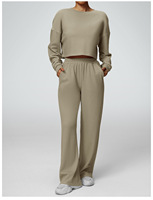 Ensemble 2 pièces décontracté de sport pour femme 2026 : Sweat-shirt à manches longues et pantalon de jogging pour le yoga, la gym et le fitness