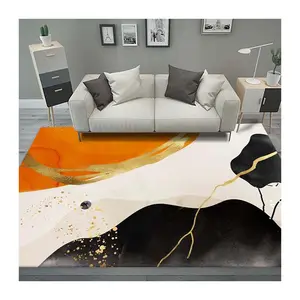 Modern Carpet Living Room Art Silk And Wool Rug 8x10 Area Rug Beige And Grey Color Abstract Carpet Logo Customized Rug